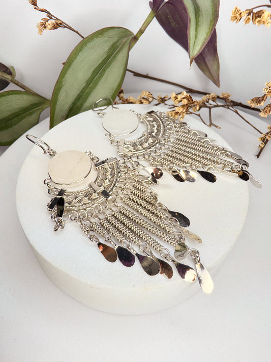 Brinco Nostalgia Aço - Quartzo Transparente