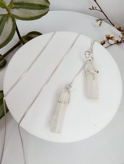 Colar cósmico  - Selenita Branca