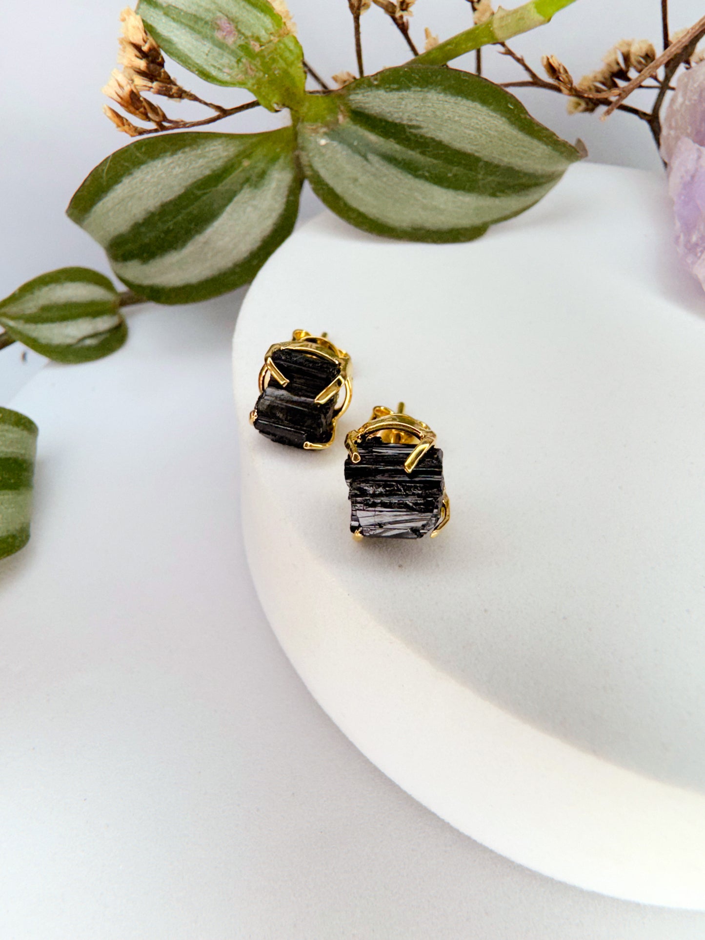 Brinco magia - Turmalina preta