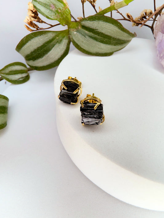 Brinco magia - Turmalina preta