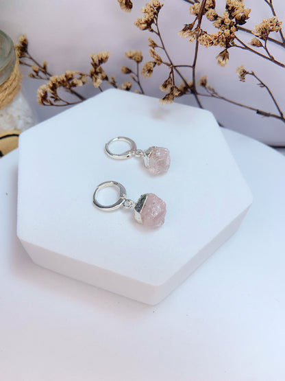 Brinco Júpiter - quartzo rosa