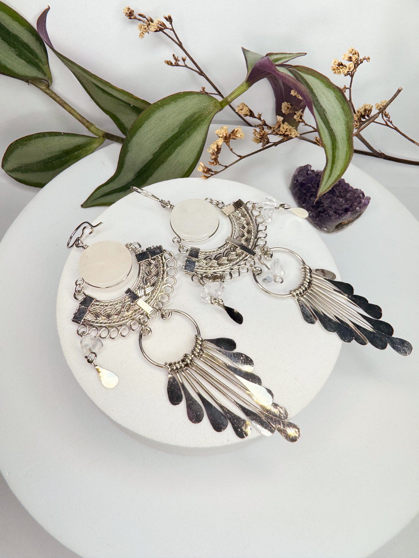 Brinco Nostalgia Aço - Quartzo Transparente