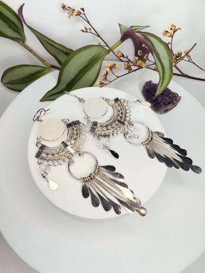 Brinco Nostalgia Aço - Quartzo Transparente