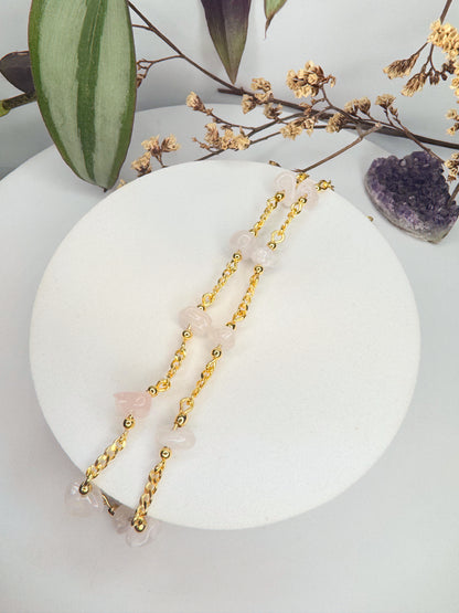 Choker Luar - Quartzo Rosa