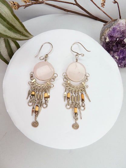 Brinco Nostalgia - Quartzo rosa