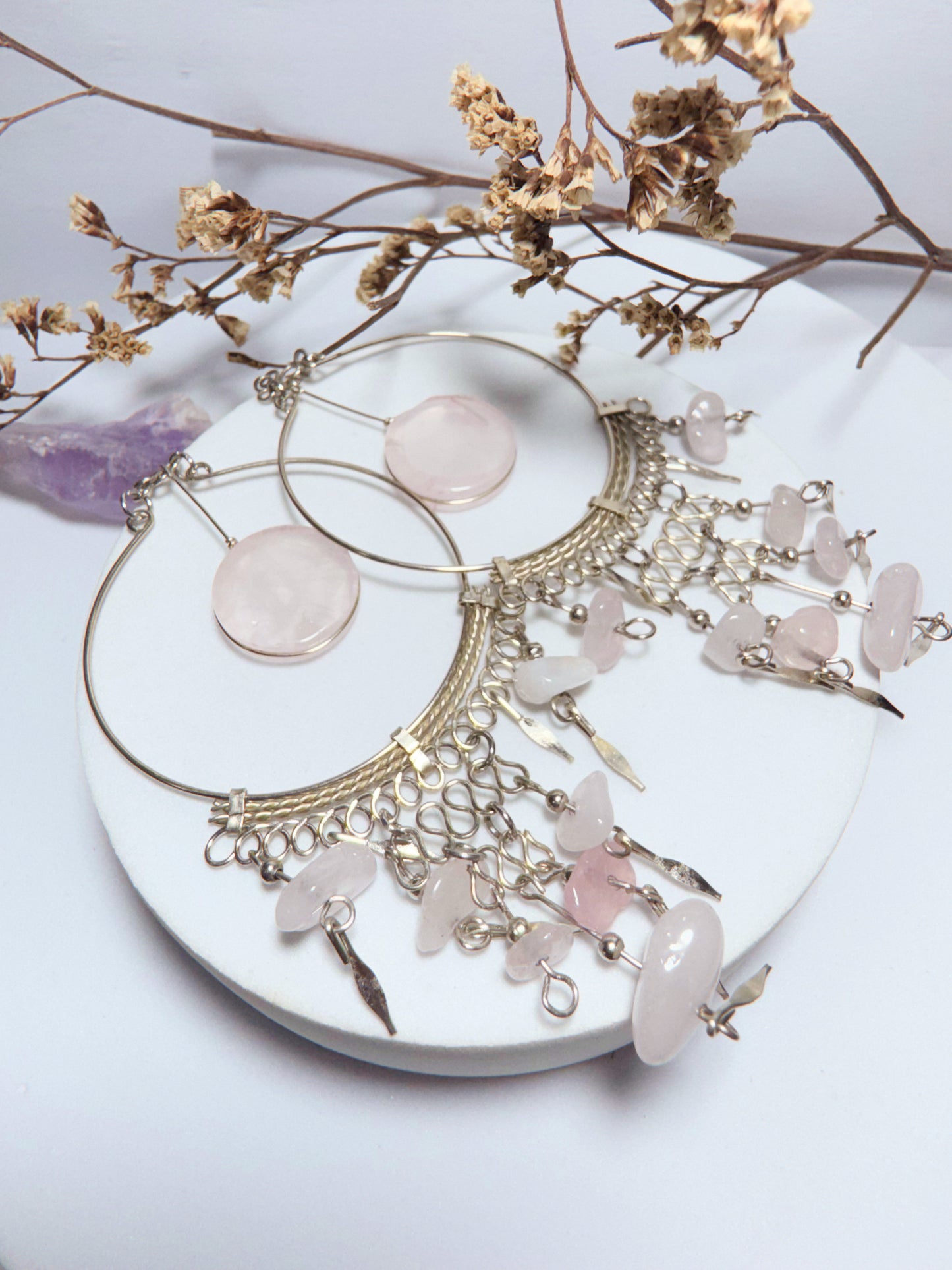 Brinco Nostalgia - Quartzo rosa