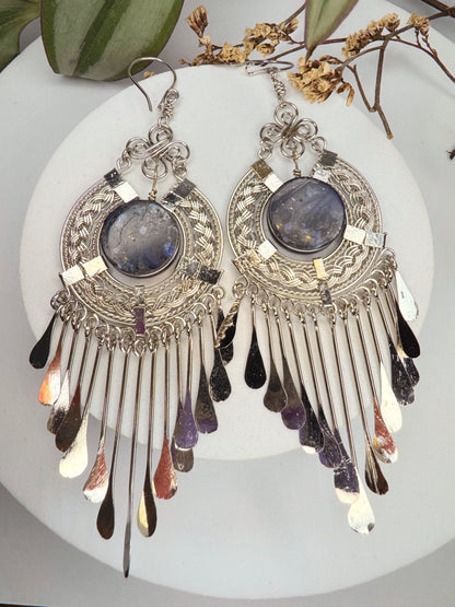 Brinco Nostalgia Aço - Lápis Lazulli