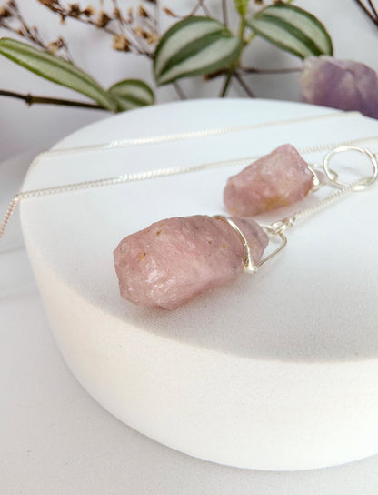 Colar cósmico - Quartzo rosa