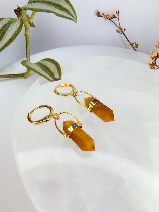 Brinco júpiter - olho de tigre lapidado