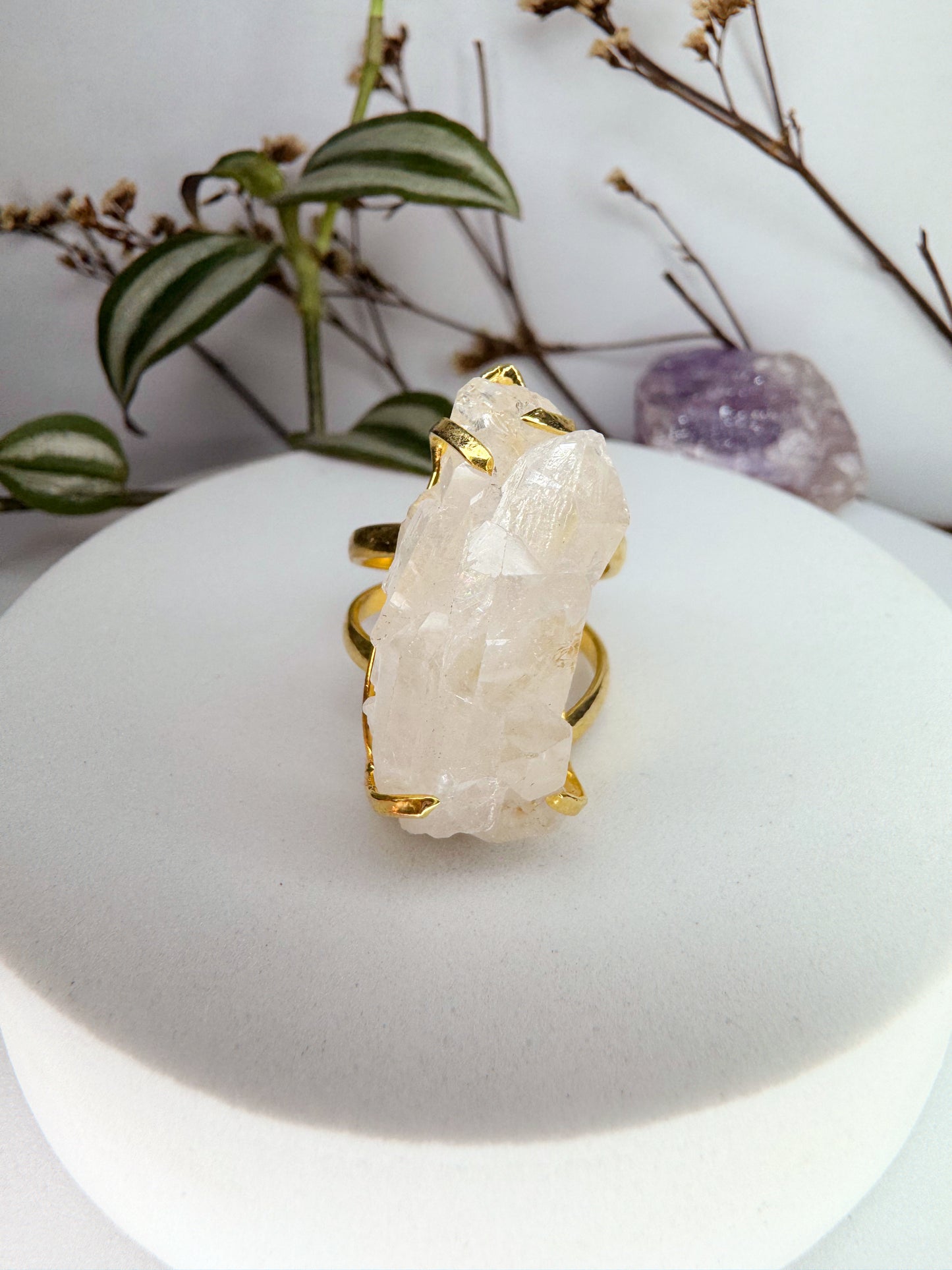 Anel Saturno  - Quartzo de cristal