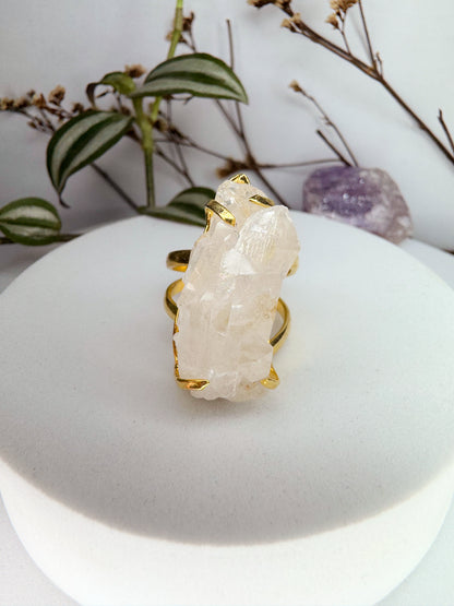 Anel Saturno  - Quartzo de cristal