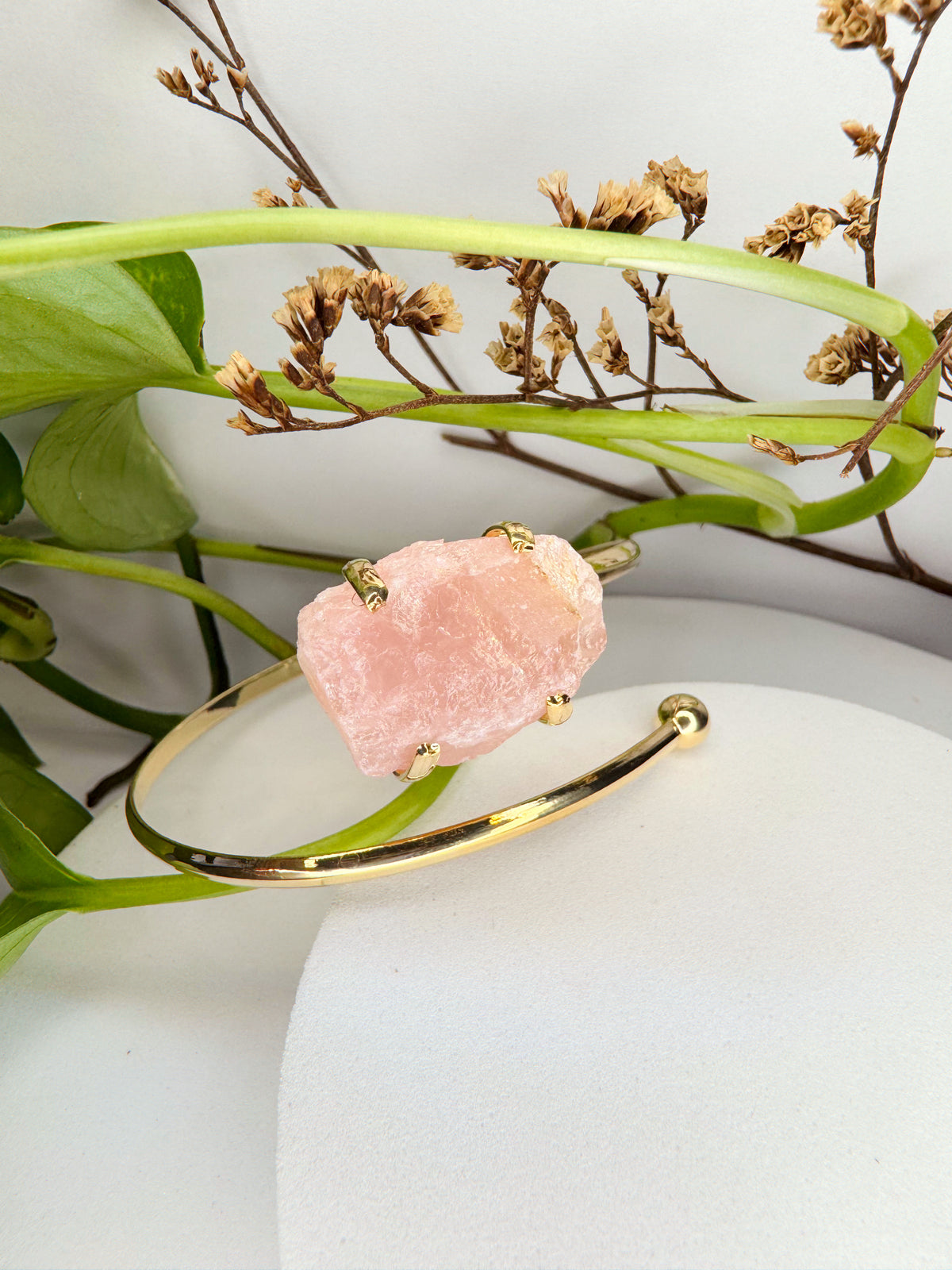 Bracelete estrela - Quartzo rosa