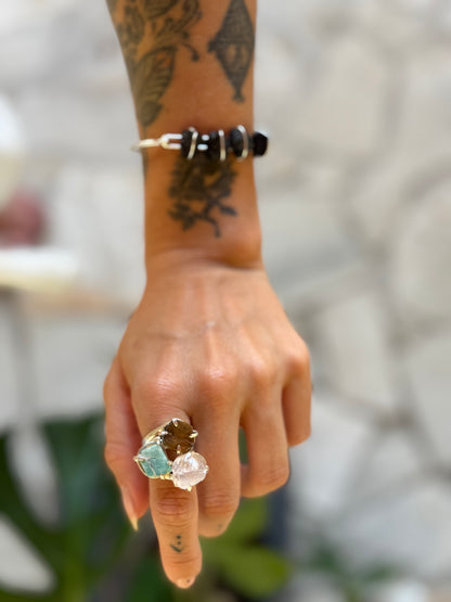 Bracelete terra - turmalina negra