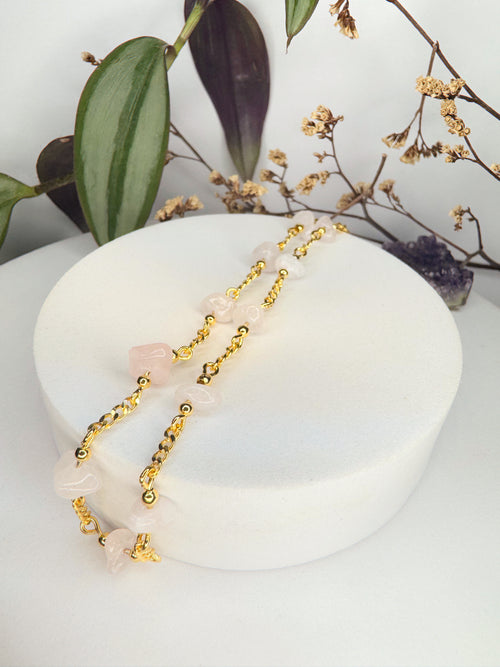 Choker Luar - Quartzo Rosa