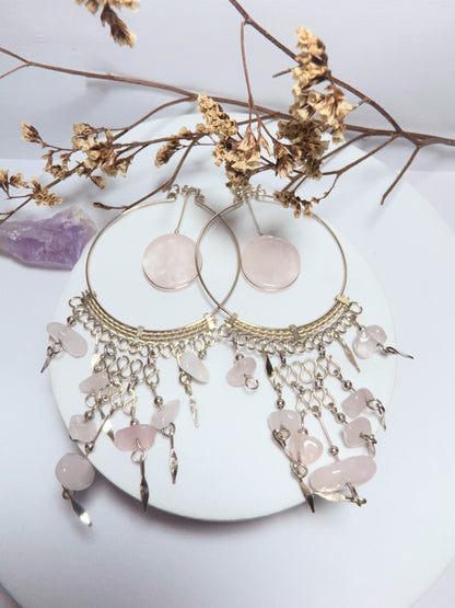 Brinco Nostalgia - Quartzo rosa