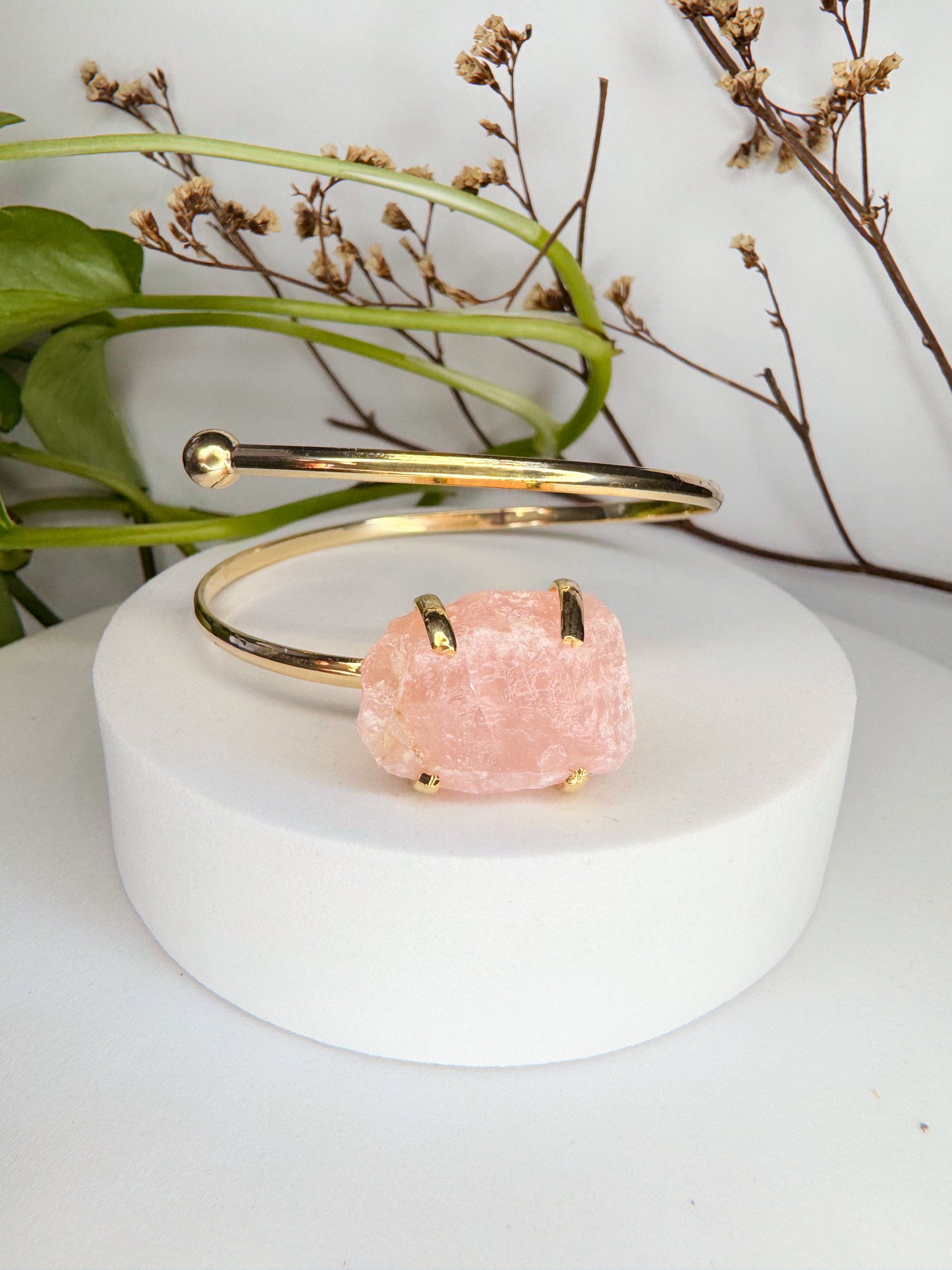 Bracelete estrela - Quartzo rosa