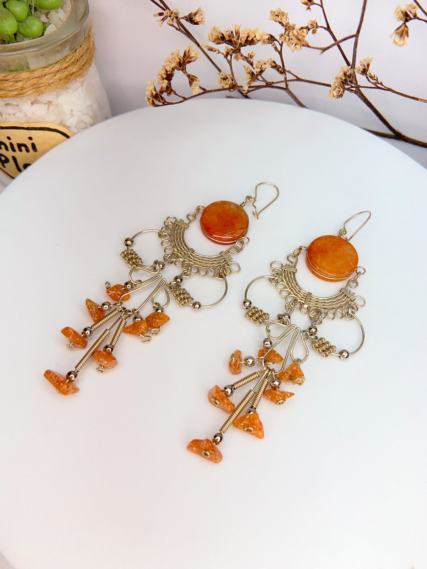 Brinco Nostalgia - Cornalina