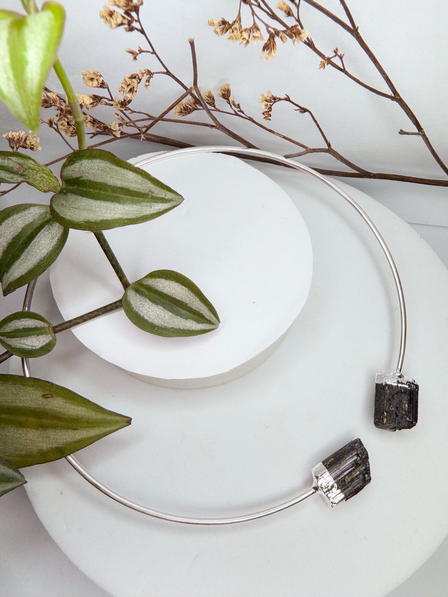 Choker Nebulosa - turmalina negra