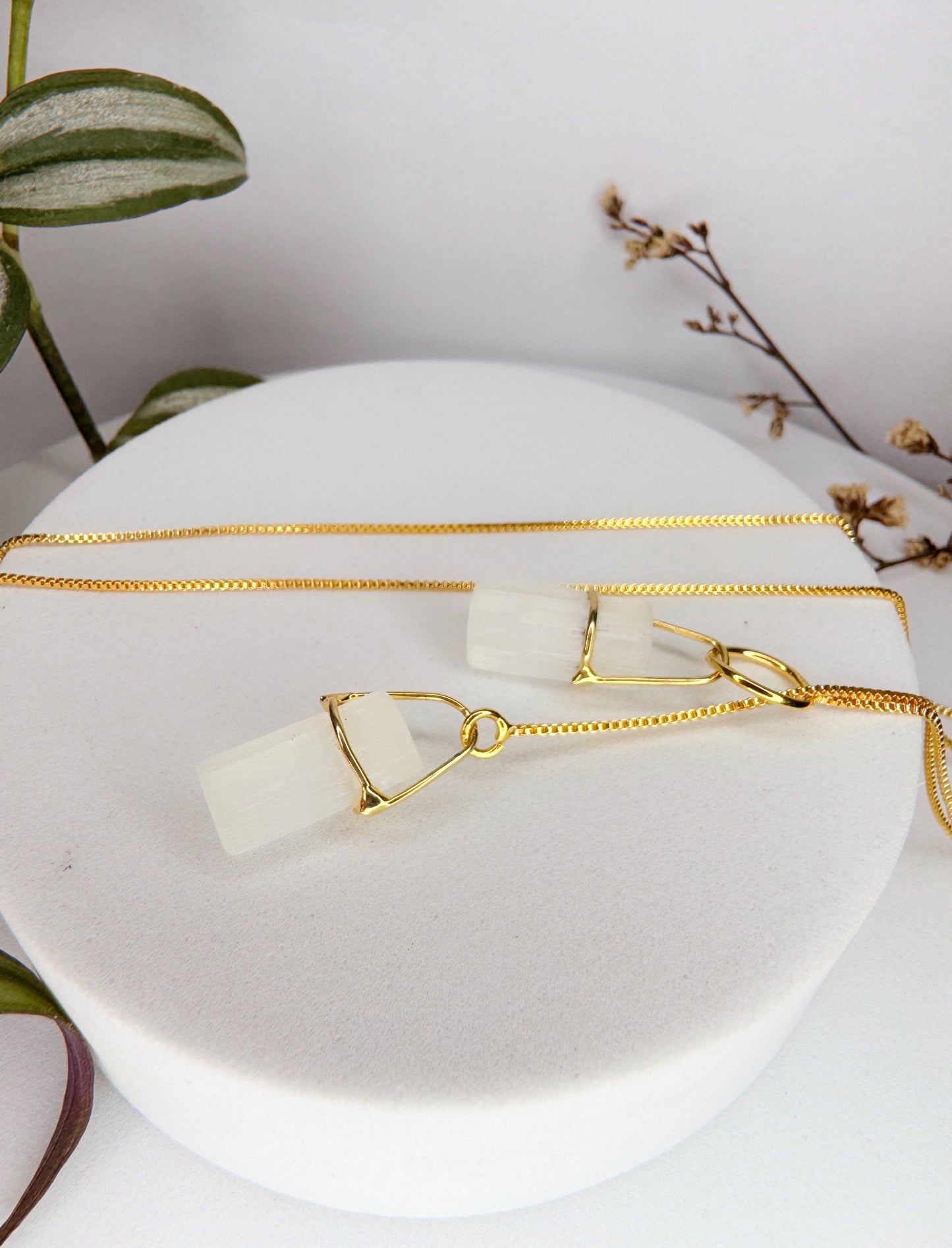 Colar cósmico  - Selenita Branca