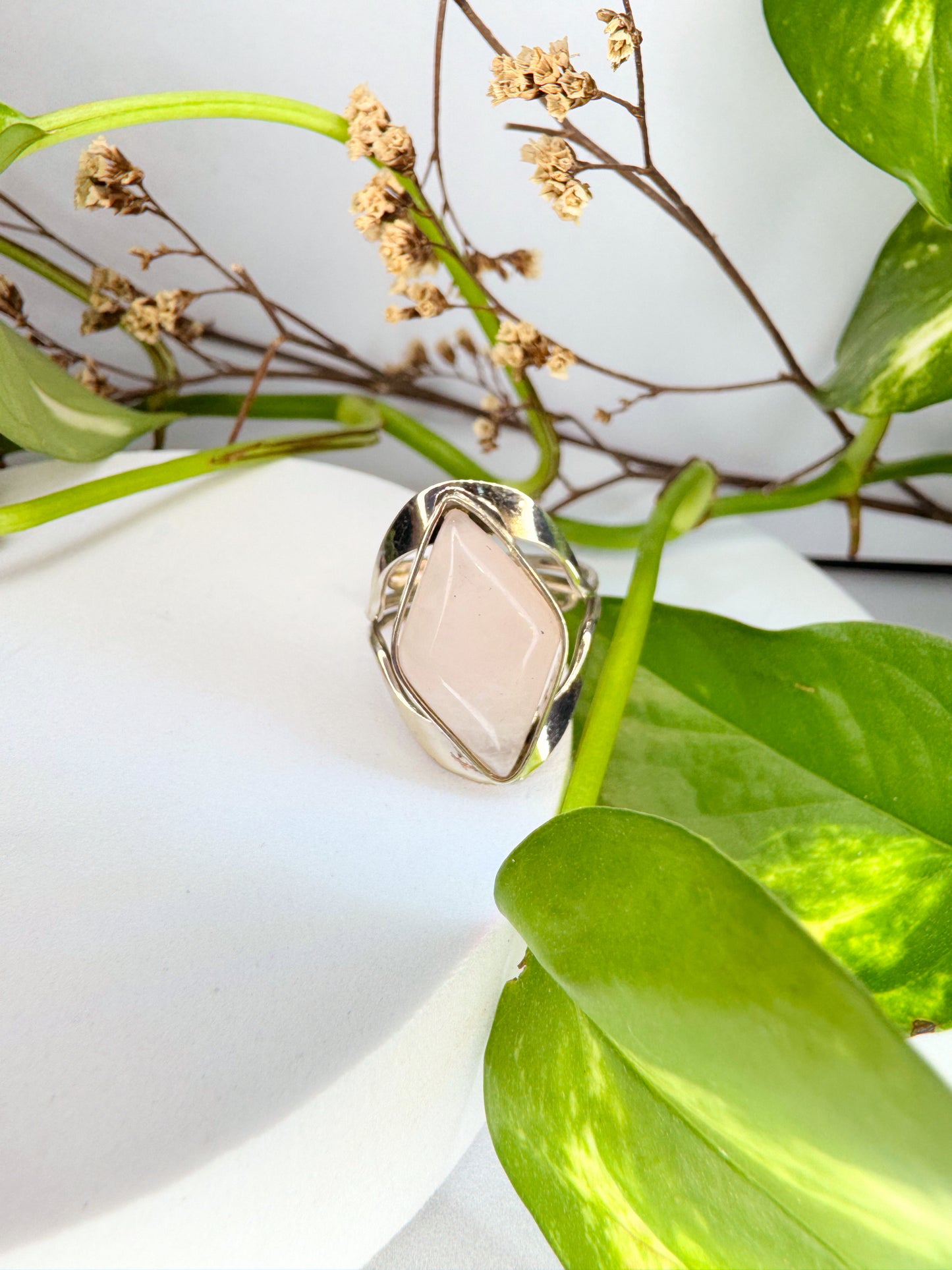 Anel Aura - Quartzo rosa