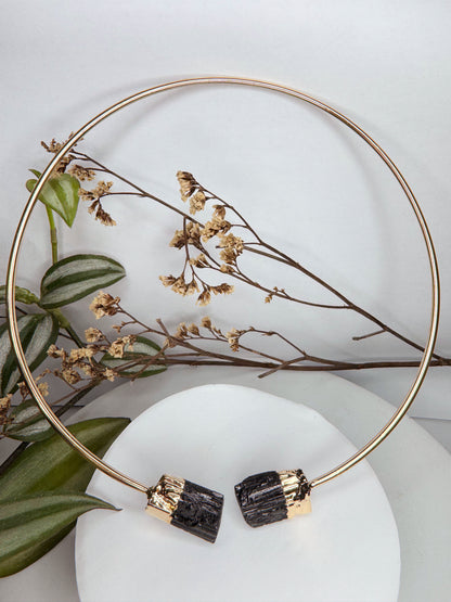 Choker Nebulosa - turmalina negra