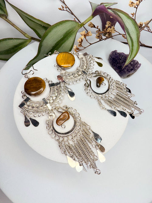 Brinco Nostalgia Aço - Olho de Tigre