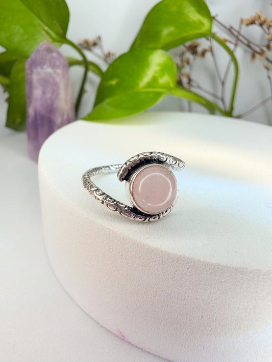 Anel Equilíbrio emocional - Quartzo Rosa TAM. 13