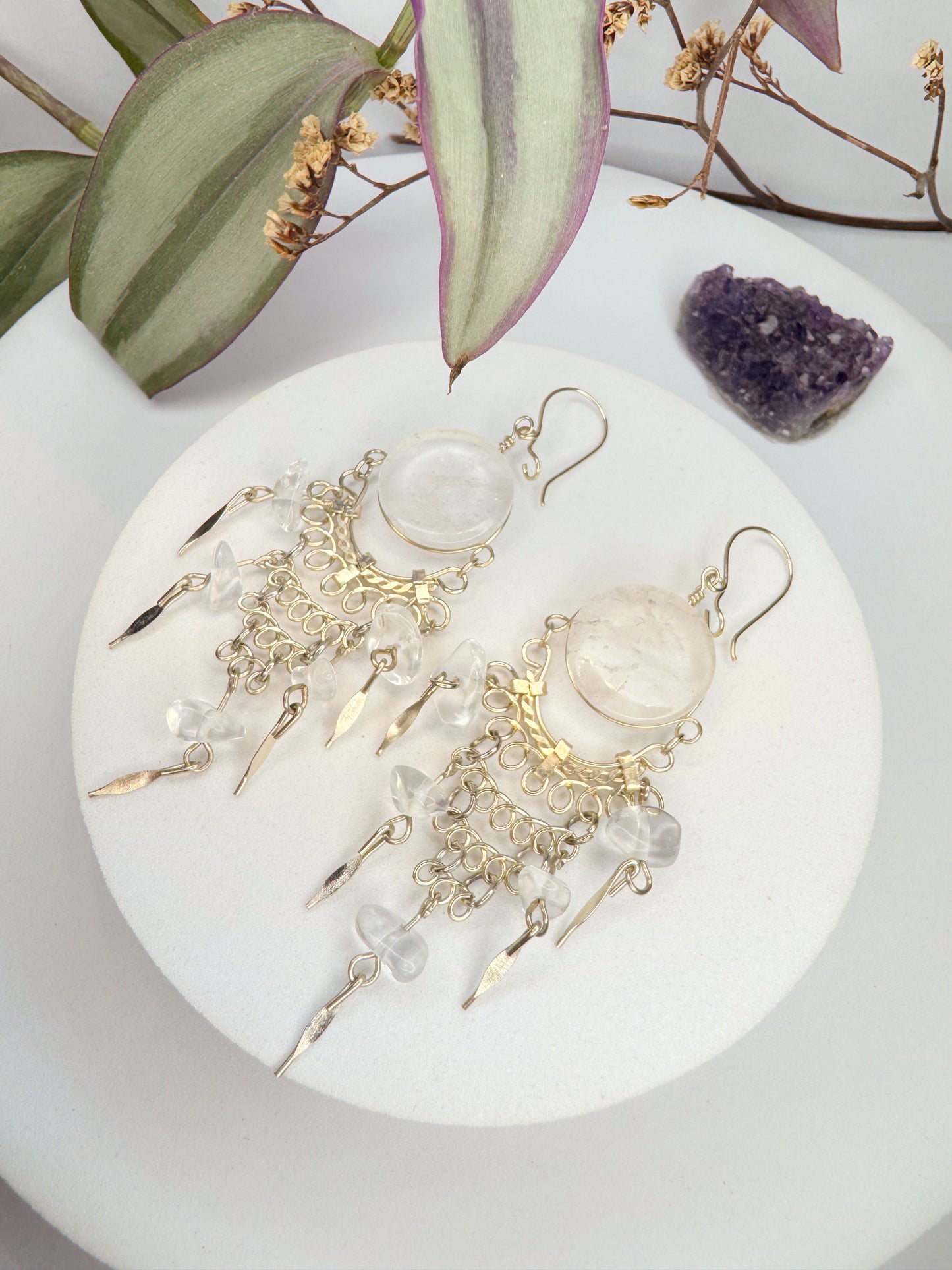 Brinco Nostalgia - Quartzo transparente