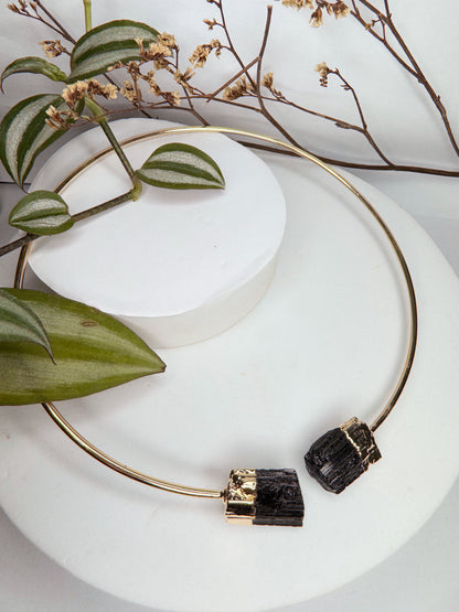 Choker Nebulosa - turmalina negra