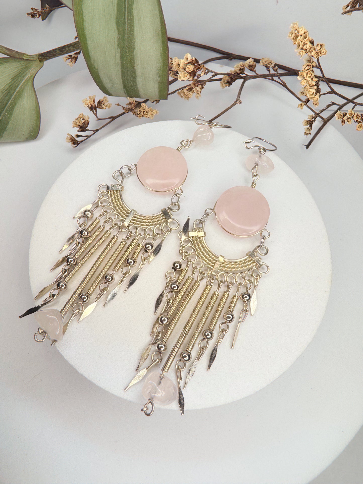 Brinco Nostalgia - Quartzo rosa