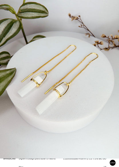 Brinco zen - selenita branca