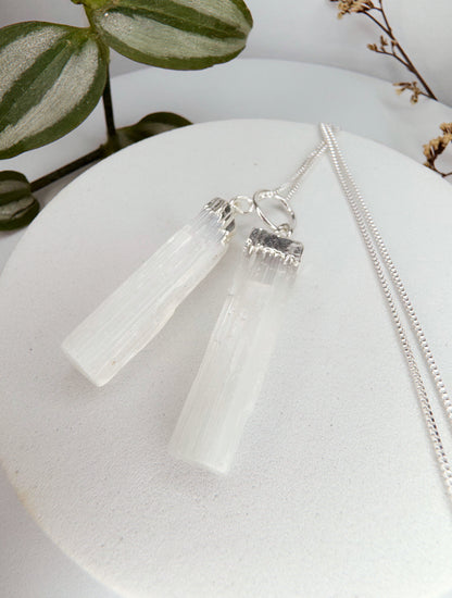 Colar cósmico  - Selenita Branca