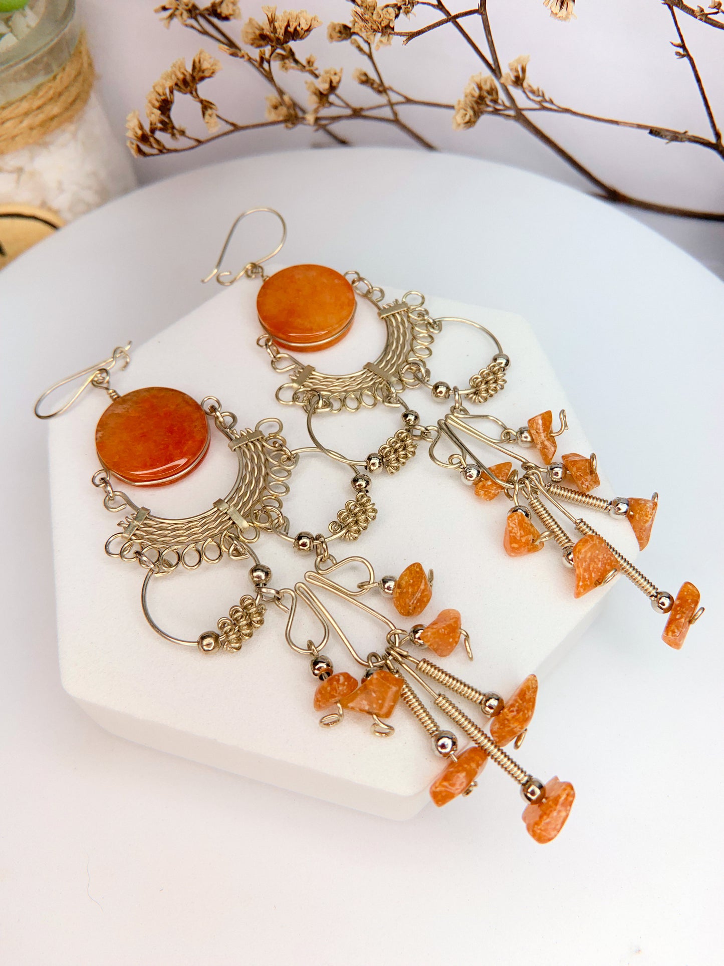 Brinco Nostalgia - Cornalina