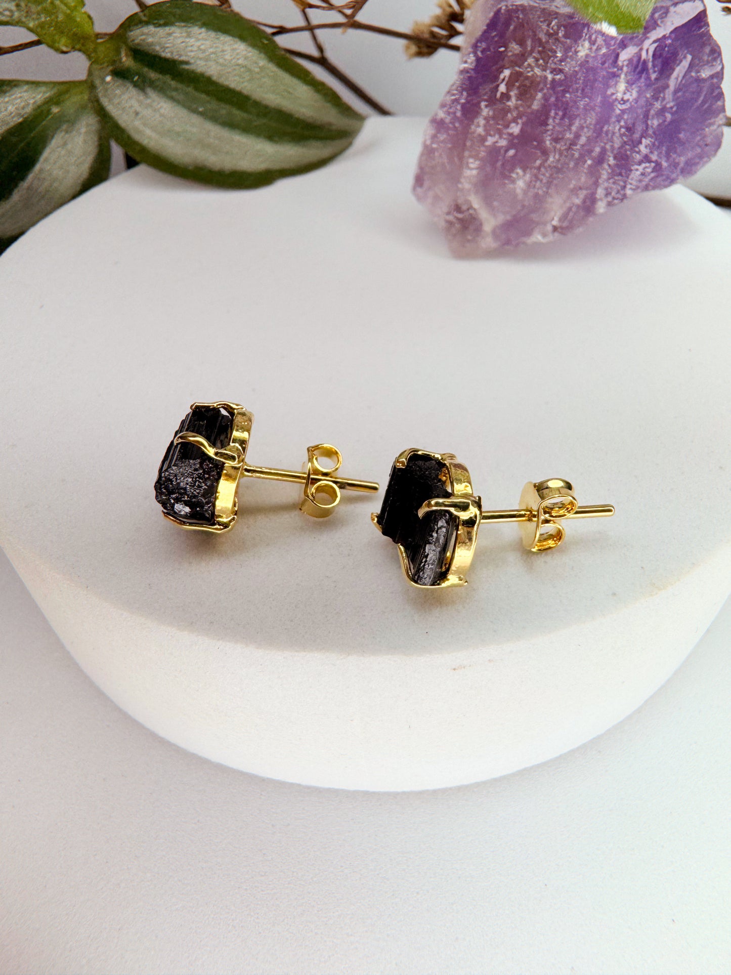 Brinco magia - Turmalina preta