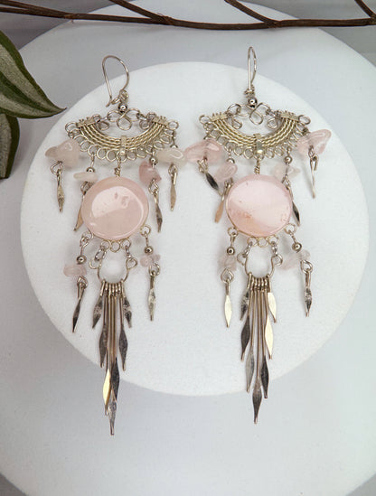 Brinco Nostalgia - Quartzo rosa