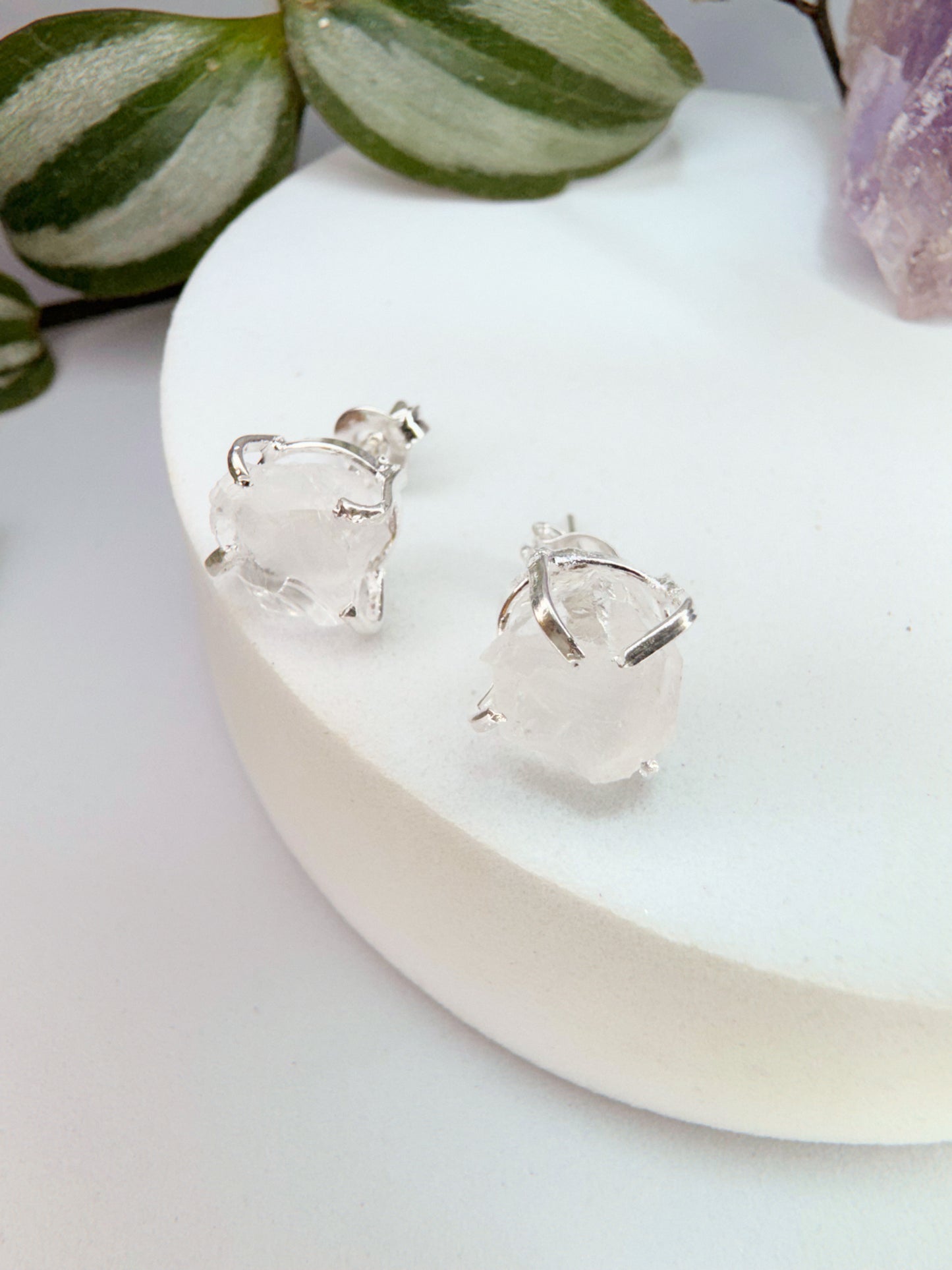 Brinco magia - quartzo de cristal