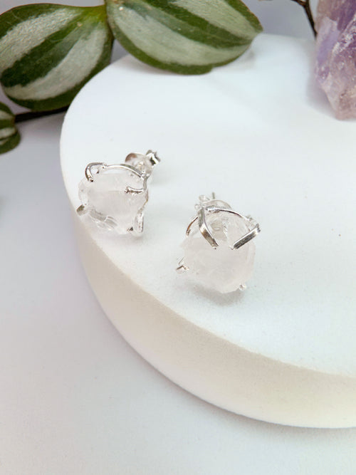 Brinco magia - quartzo de cristal