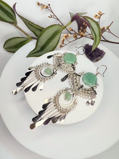 Brinco Nostalgia Aço - Quartzo verde