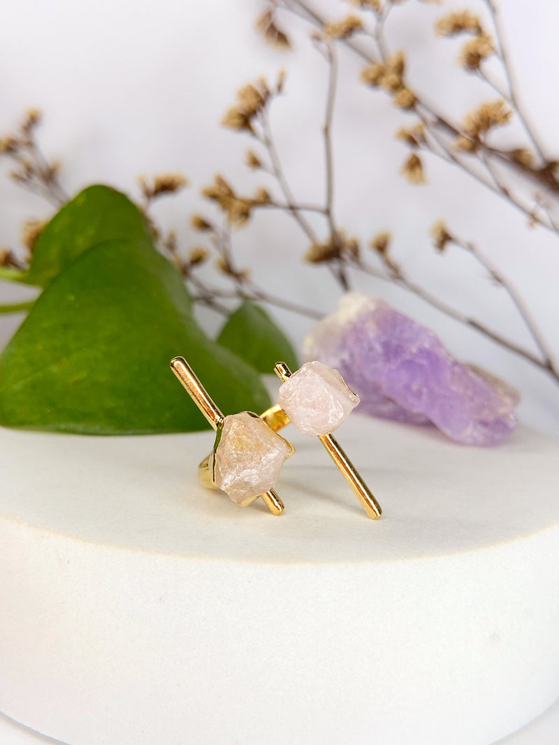 Anel cosmos - Quartzo rosa