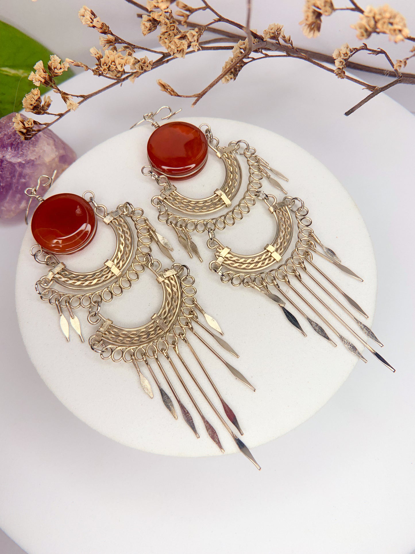 Brinco Nostalgia - Cornalina