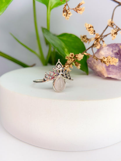 Anel amor próprio - Quartzo Rosa TAM. 16 e 19