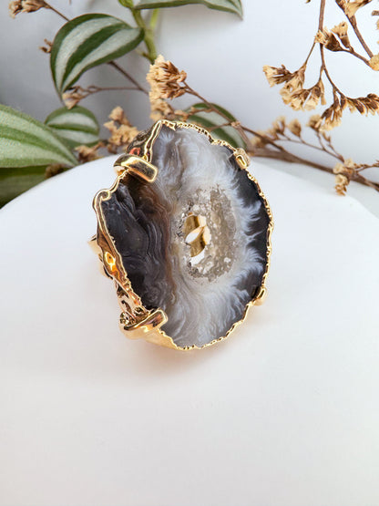 Anel Universo - Ágata Natural