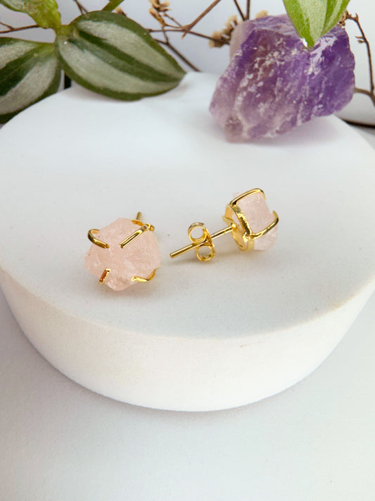 Brinco magia - Quartzo rosa