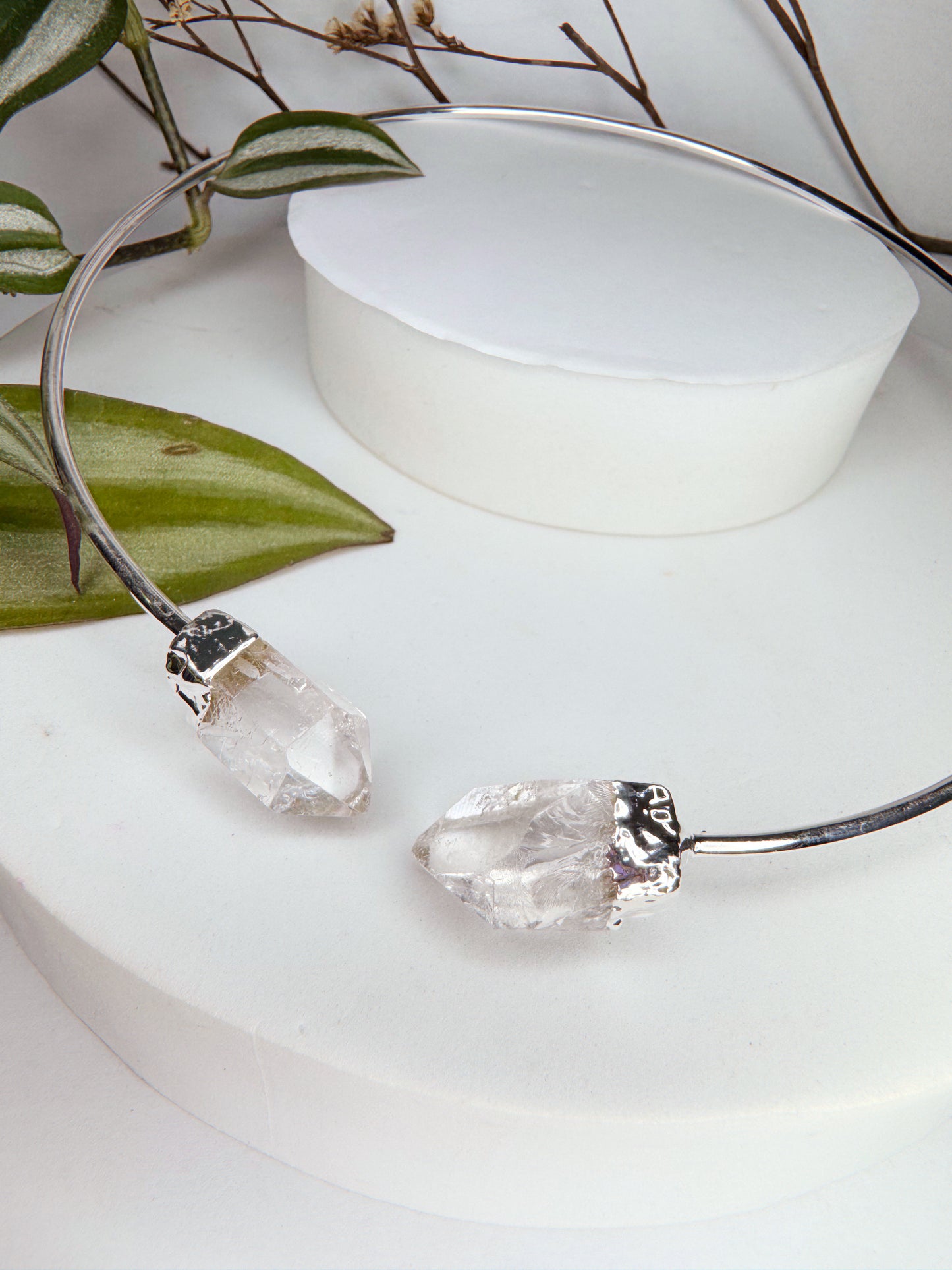 Choker Nebulosa - quartzo de cristal