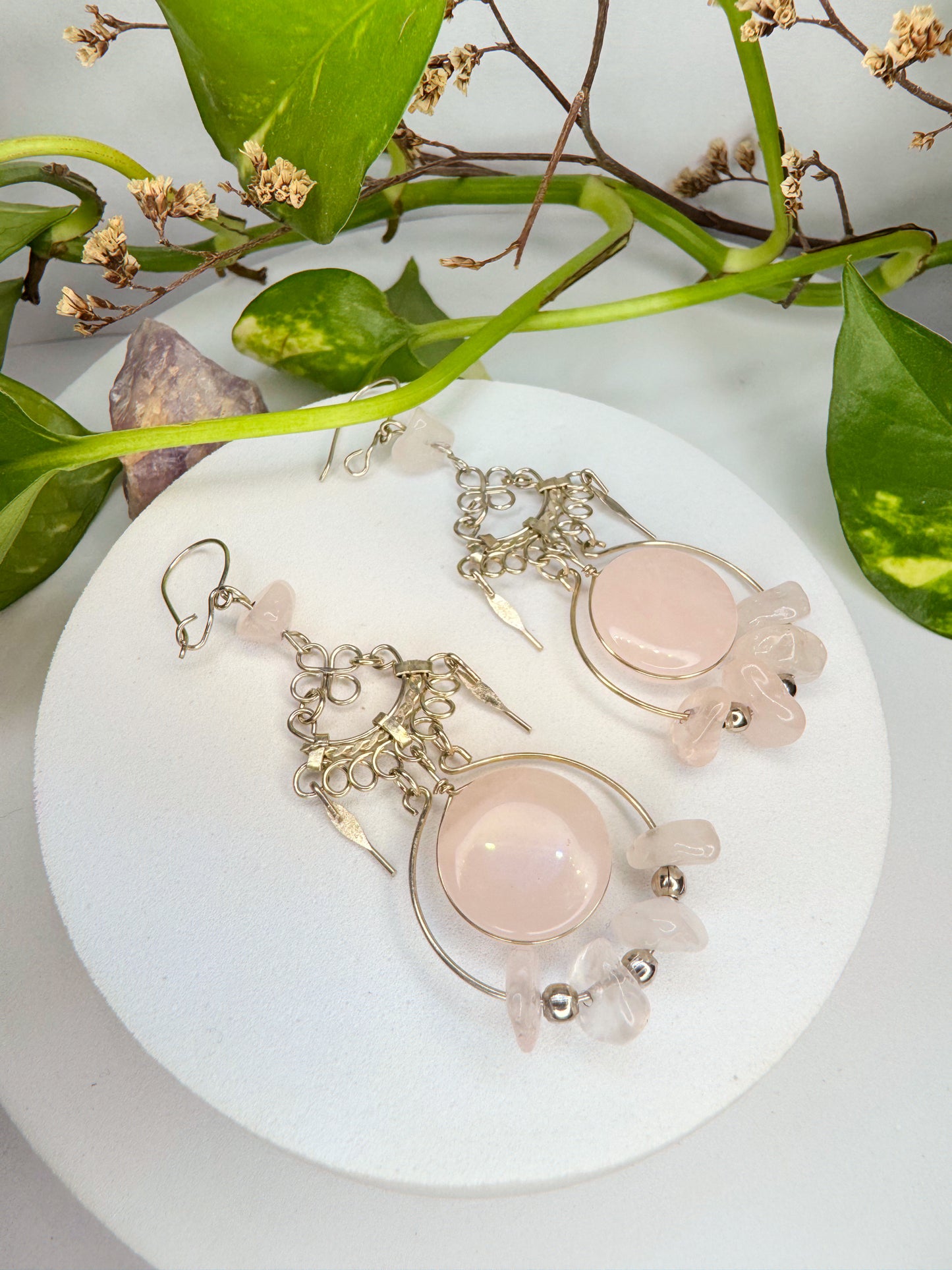 Brinco Nostalgia - Quartzo rosa