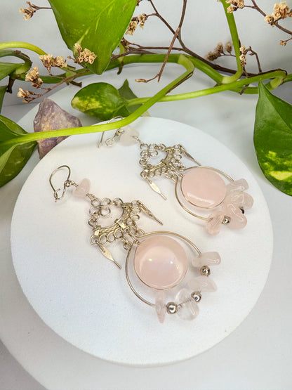 Brinco Nostalgia - Quartzo rosa