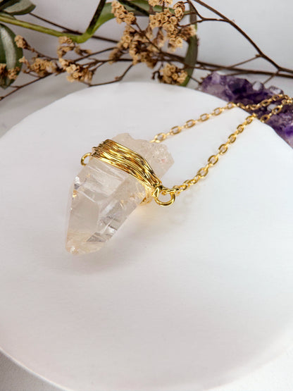 Colar Cósmico - quartzo de cristal bruto