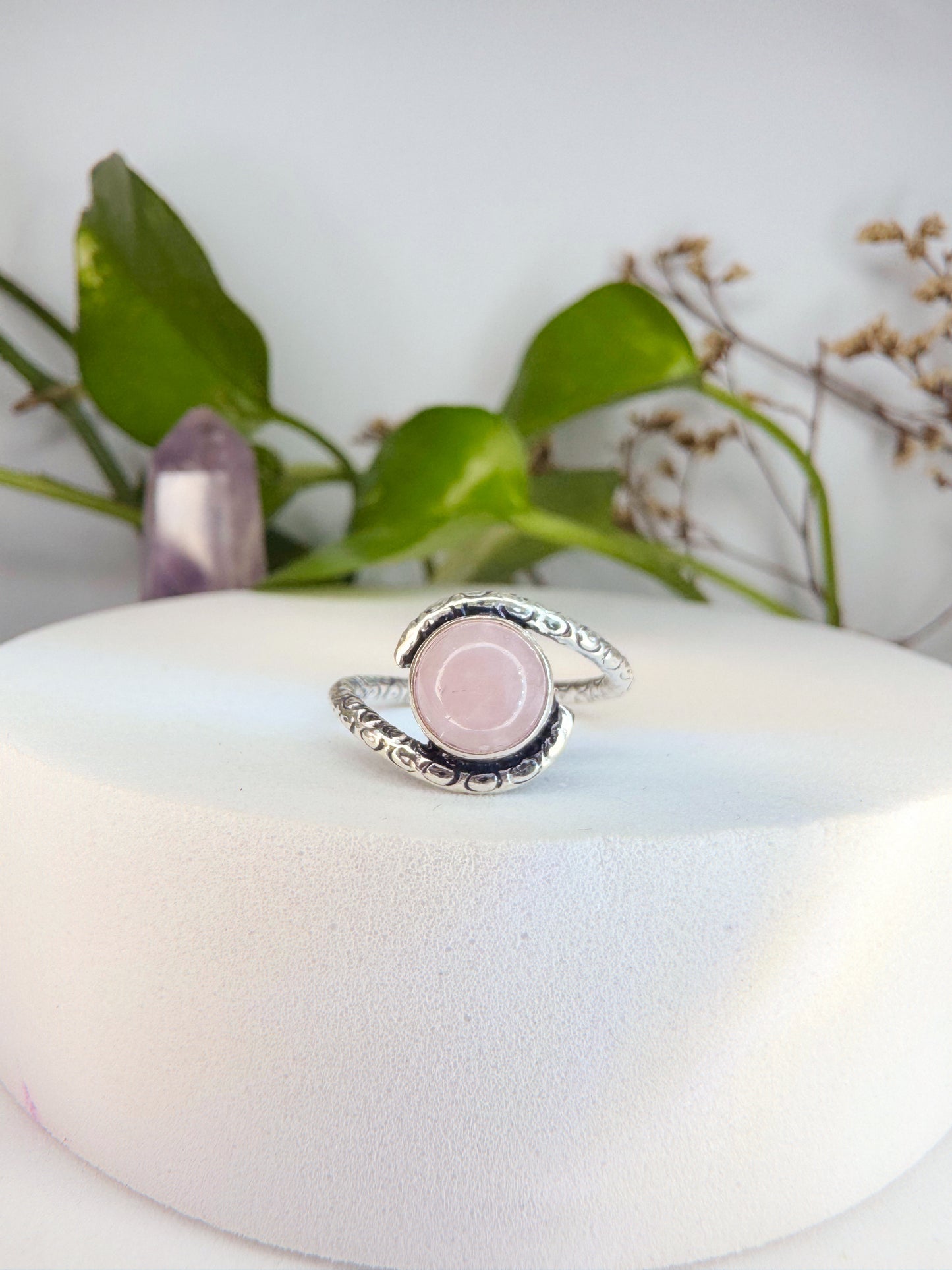 Anel Equilíbrio emocional - Quartzo Rosa TAM. 13