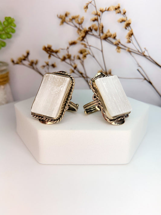 Anel aura - selenita branca