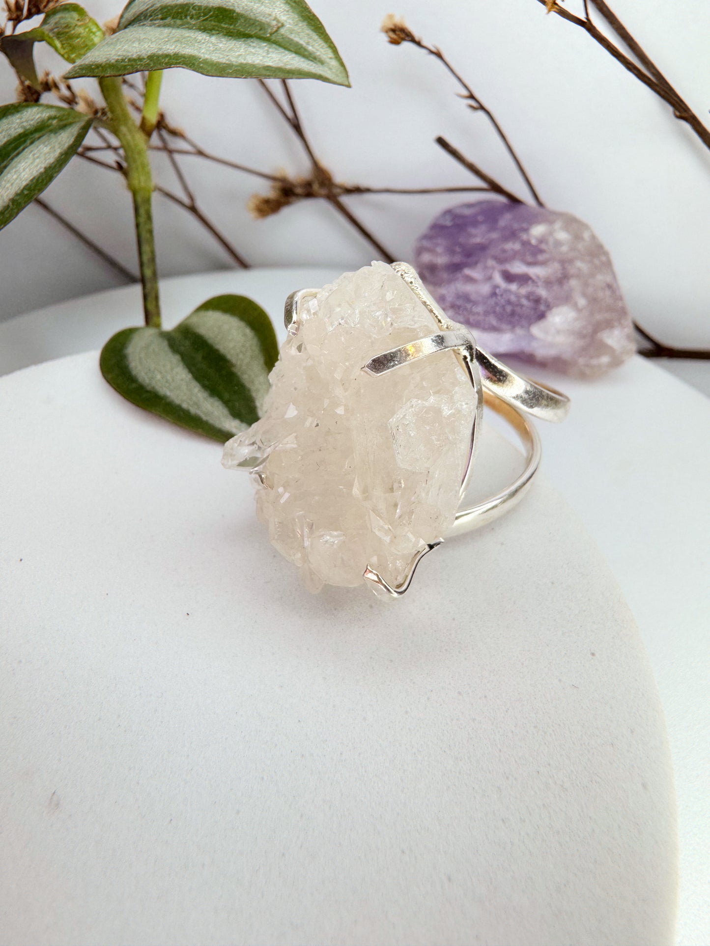 Anel Saturno  - Quartzo de cristal